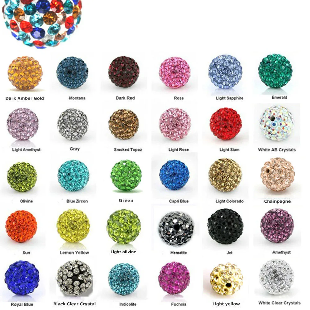 

10mm Crystal Elements Pave Rhinestone Disco Ball Beads
