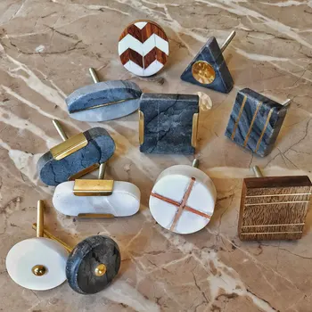 Marble Stone Knobs Natural Agate Stone Cabinet Drawer Knobs