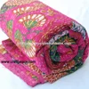 Kantha quilt printed hand stitched cotton bedspread wholesale