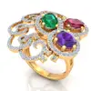 Cocktail Ring - 2019 summer jewelry collection Ruby Emerald Cubic Zirconia Women Large Cocktail Ring