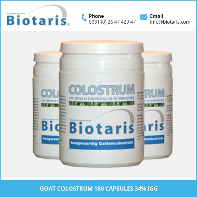 
Wholesale 34% lgG Goat Colostrum Powder 180 Capsules 