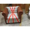 india industrial rustic tan genuine leather singal seater sofa