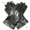 New Leather Winter Slandered Black Gloves- lambskin Leather Winter Gloves with inside lining