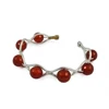 Sumptuous Red Carnelian Glowing Gemstone 925 Sterling Silver Bangle