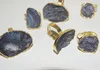 Gold Plated Chalcedony Druzy Free Form Ring, Druzy Agate Stone Ring, Natural Druzy Quartz Stone Ring