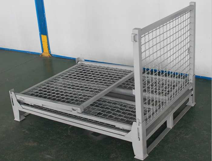 2018最新产品可堆叠刚性笼式金属可堆叠托盘 - buy rigid cage pallet