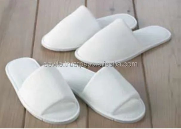 white bathroom slippers