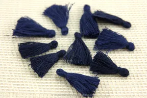 Mini Tassels, 2,5cm Cotton Tassels, Small Tassels, Navy Blue Cotton Tassel, Handmade Mini Tassels, Mini Cotton Tassels,