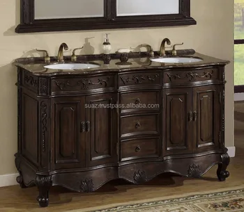 Single Sink 48 Inch Granite Top Vanity Cabinet Bathroom Furniture