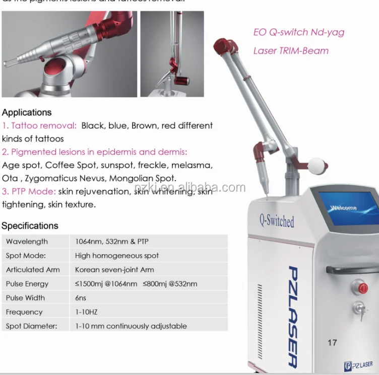 2018 Hot Beauty Equipment Long Pulse Tattoo Removal Machines Nd Yag