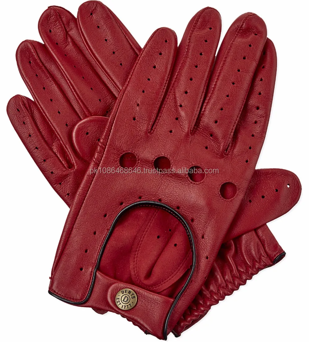 ladies red leather driving gloves