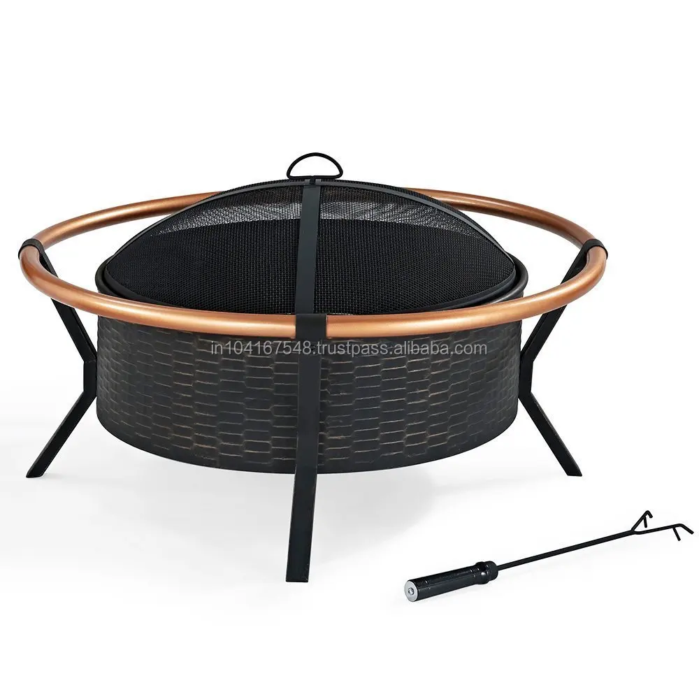 Stainless Steel Black Fire Pit With Copper Ring Buy Copper Fire