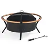 Stainless Steel Black Fire Pit with Copper Ring