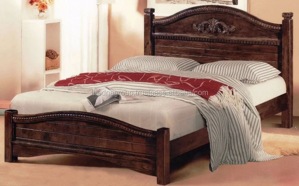 Plataforma De Madera Tallada Cabecera De Cama Tamaño Queen - Buy De