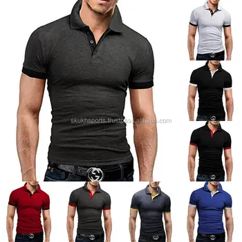 Logo Customized Slim Fit No Button Polo Shirt,Wholesale Men's Running ...