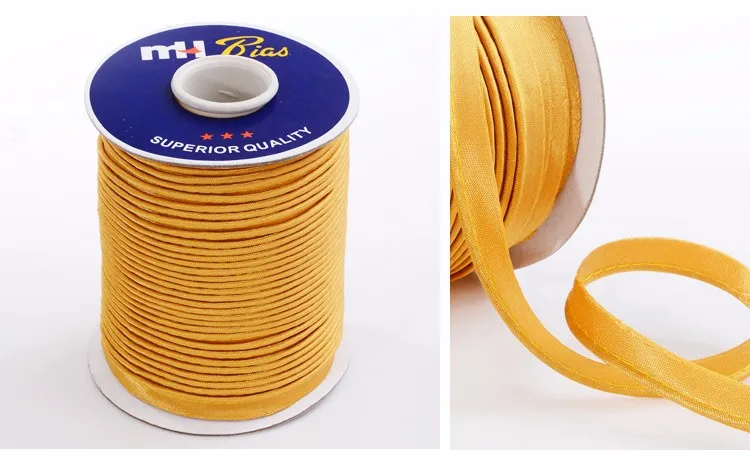 factory direct 3/8" polyester satin bias cord binding tape
