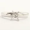 Round 925 STERLING SILVER SEMI-MOUNT UNIQUE ENGAGEMENT RING PRONG SETTING