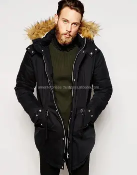 mens fishtail parka with fur hood