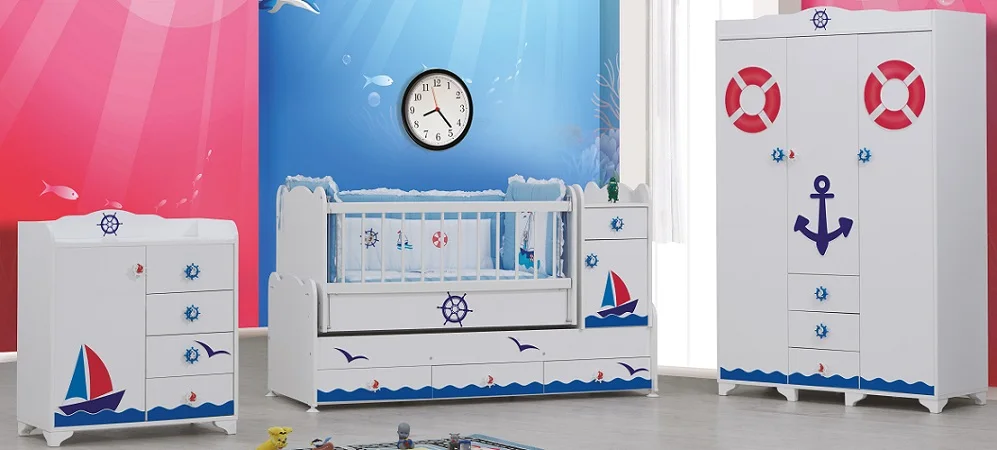 T 9328 Sailor Baby Room Cradle Wardrobe Dresser Buy Baby