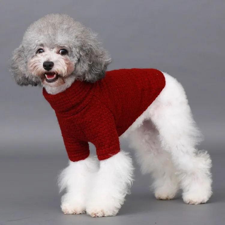 China Manufacturer Winter fleece pet dog hoodies sweater cloths in knitting