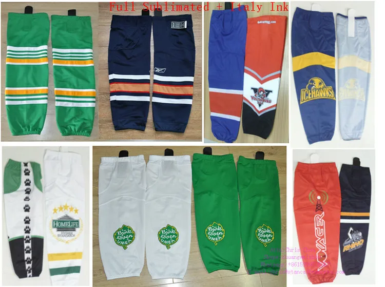 Navy blue and pink ribbon Ice Hockey Socks custom hockey socks with coolmax