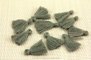 Mini Tassels, 2,5cm Cotton Tassels, Tiny Short Cotton Tassels, Gray Cotton Tassel, Handmade Mini Tassels, Mini Cotton Tassle