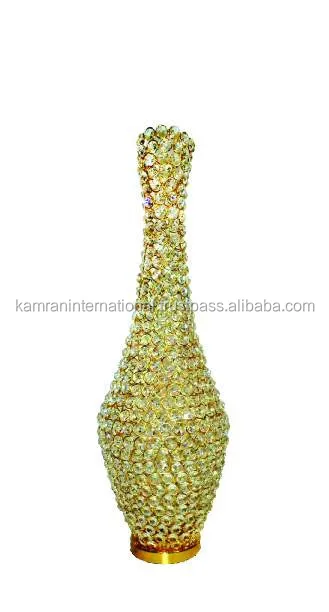 Hand Made Gold Crystal Flower Vase Pot For Home Decor Buy