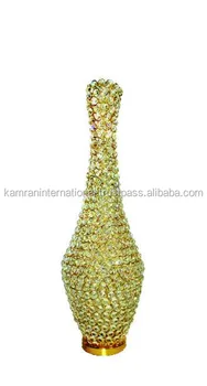 Hand Made Gold Crystal Flower Vase Pot For Home Decor Buy