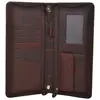Leather Passport and Document Travel Wallet with ID Card Coin Pocket and zip closure