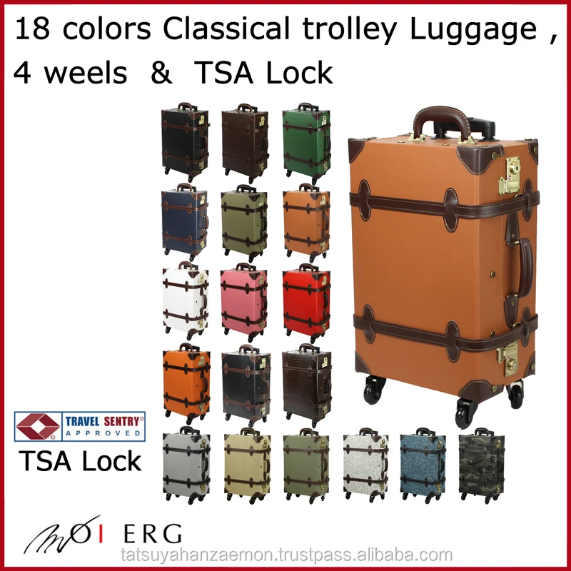 moierg vintage trolley luggage