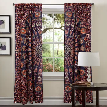 Window Treatment Bohemian Set Indian Mandala Curtains Mandala