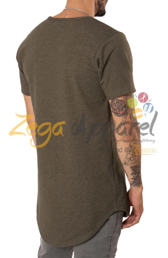 Zega Apparel Oem Hip Hop Curved Hem T shirt
