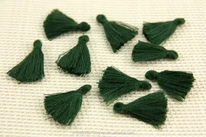 Mini Tassels, 2,5cm Cotton Tassels, Small Tassels, Dark Army Green Tassel, Handmade Mini Tassels, Mini Cotton Tassels,