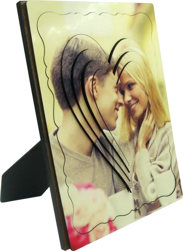 
Dye Sublimation Blank Desktop 3D Wood Photo Panel with Easel Personalised Photo Gift for Wedding Anniverary 