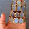 Gold Plated Druzy Adjustable Cuff Bangle