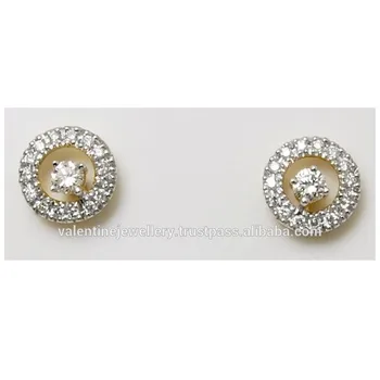 Round Pretty Daily Wear Earrings G Setting Diamond Earring Round Pretty Daily Wear Earrings