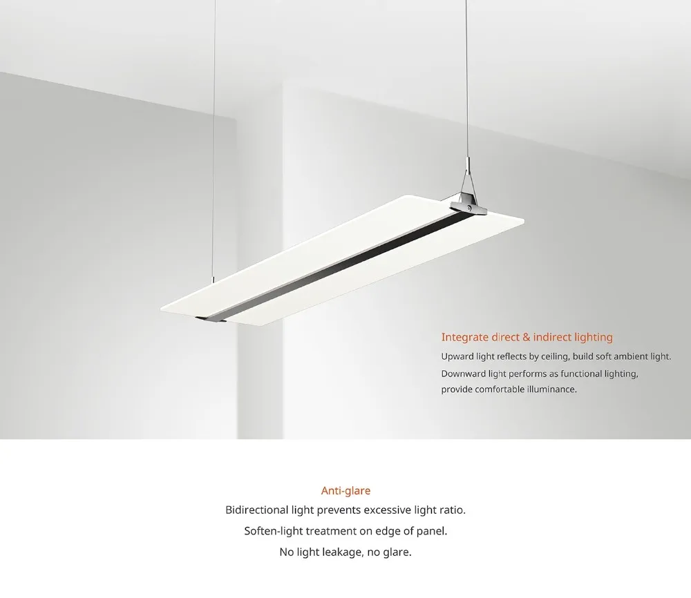 Two Side Emitting Clear Double Side Led Suspend Clear Panel Light For Office