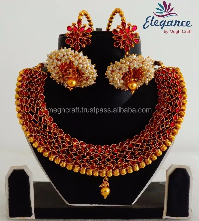 pearl jhumka set