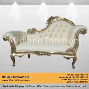 New Mille Chaise Longue French Sofa Gold Ivory Luxury Wedding Product On Alibaba