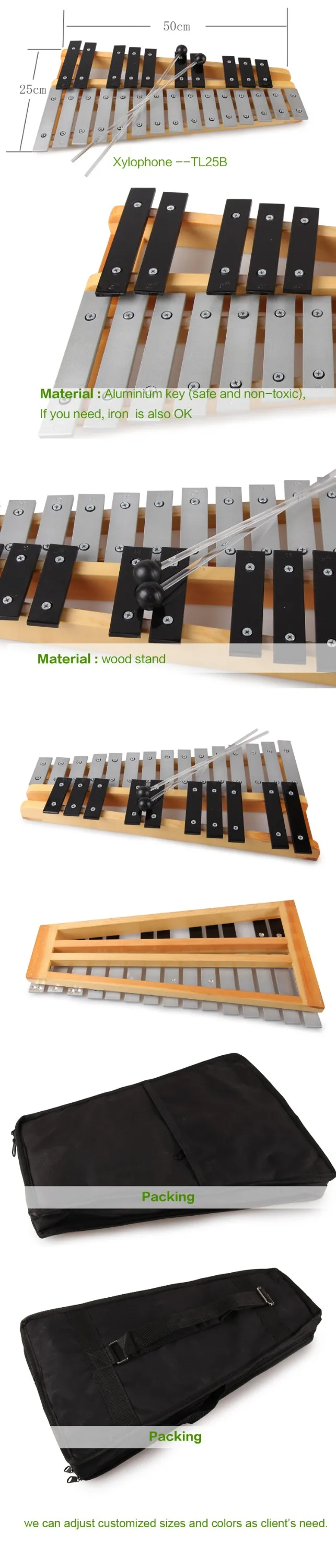 Metal Xylophone With Wooden Frame Musical Instrument Percussion