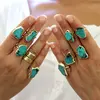Wholesale Gemstone Jewelry, Custom Natural Stone Rings Jewelry,Turquoise Gemstone Ring