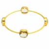 Cushion Bezel Set Citrine Quartz Gemstone Bangle
