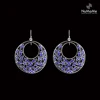 Lovely Manohar Blue Meenakari Enamel Artwork Drop Earrings Handmade in 925 Sterling Silver