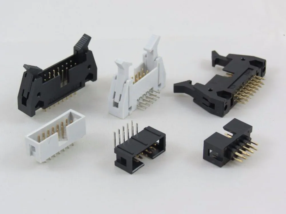 1000Pcs 2.54mm 2x8 Pin 16 Pin Straight Male Shrouded PCB Box header IDC Socket 