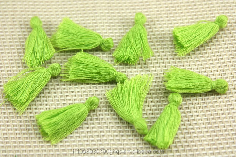 Mini Tassels, 2,5cm Cotton Tassels, Small Tassels, Pistachio Green Tassel, Handmade Mini Tassels, Mini Cotton Tassels,