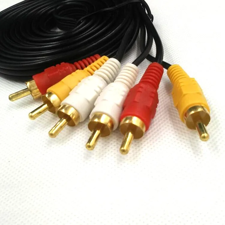 High Grade Black 1.5m Ofc 3rca To 3rca Cable Audio Video Rca Cable For