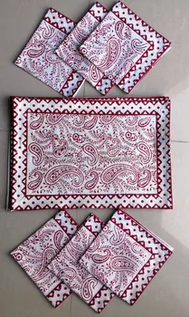 Traditional Indian Cotton Sanganeri Hand Block Printed Table Mat