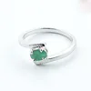 Solid 925 Sterling Silver Natural Cut Emerald Fashion New Ring US 7
