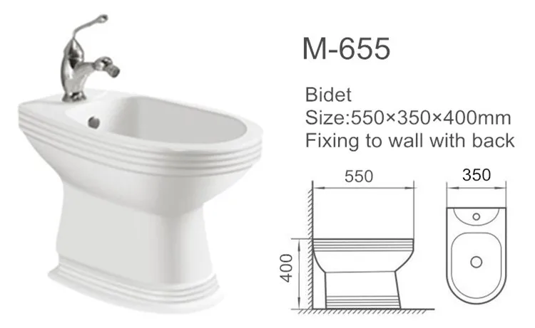 White ceramic cheap round combination toilet bidet
