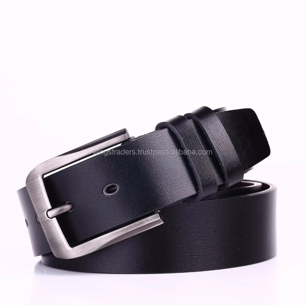 Good quality black cow hide men 100% Genuine leather belts for men